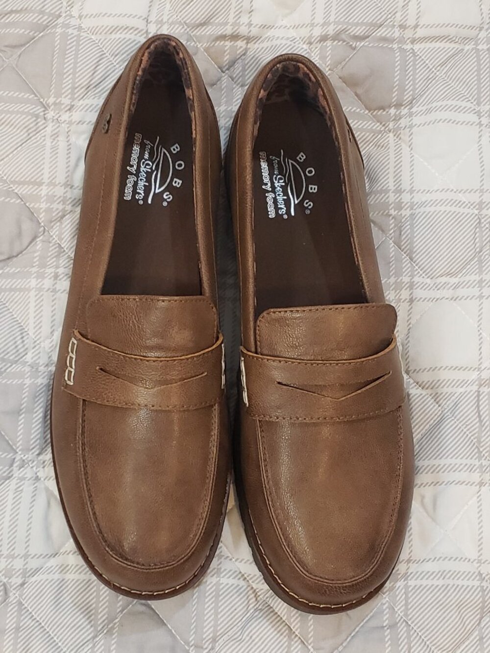 BOBS Women's Chill Lugs - brown Classy Cruiser loafers by Skechers Size 9
